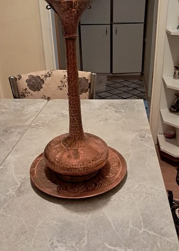 Etnik Desenli Çok Renkli Bakır Tabak - Görsel 8