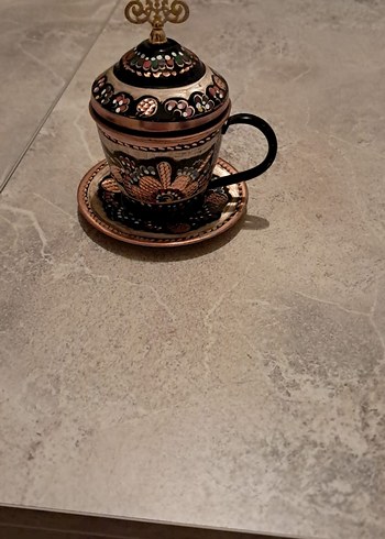 Etnik Desenli Çok Renkli Bakır Tabak - Görsel 10