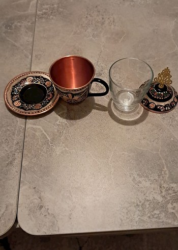 Etnik Desenli Çok Renkli Bakır Tabak - Görsel 9