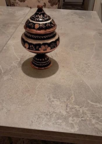 Etnik Desenli Çok Renkli Bakır Tabak - Görsel 7