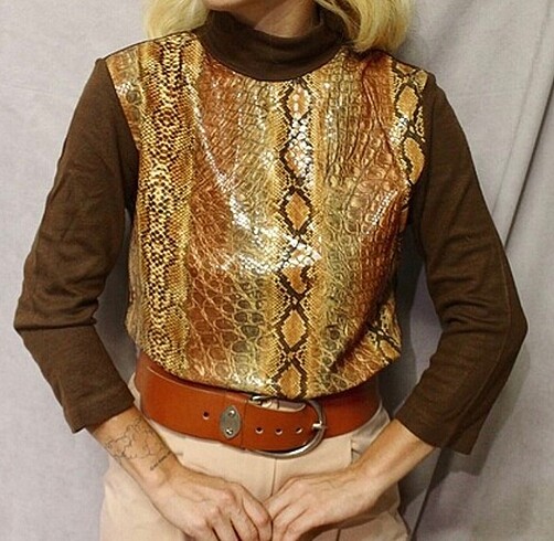 American Vintage Yılan desenli üst
