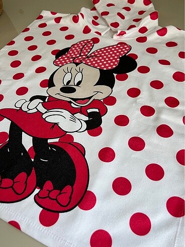 4 Yaş Beden pembe Renk Minie mouse havlu panço