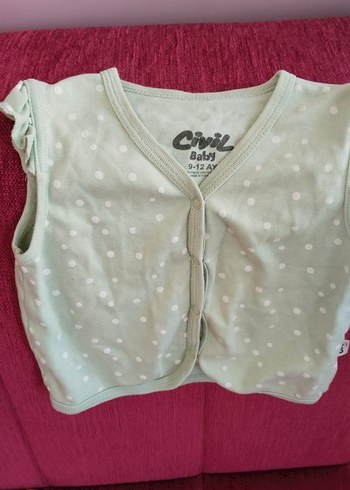 Kız Çocuk Düğmeli Pamuklu Yelek - Görsel 2