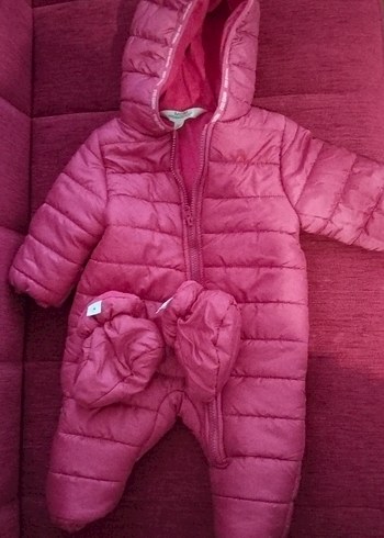 Kız Bebek Pembe Kapüşonlu Tulumu - Görsel 3