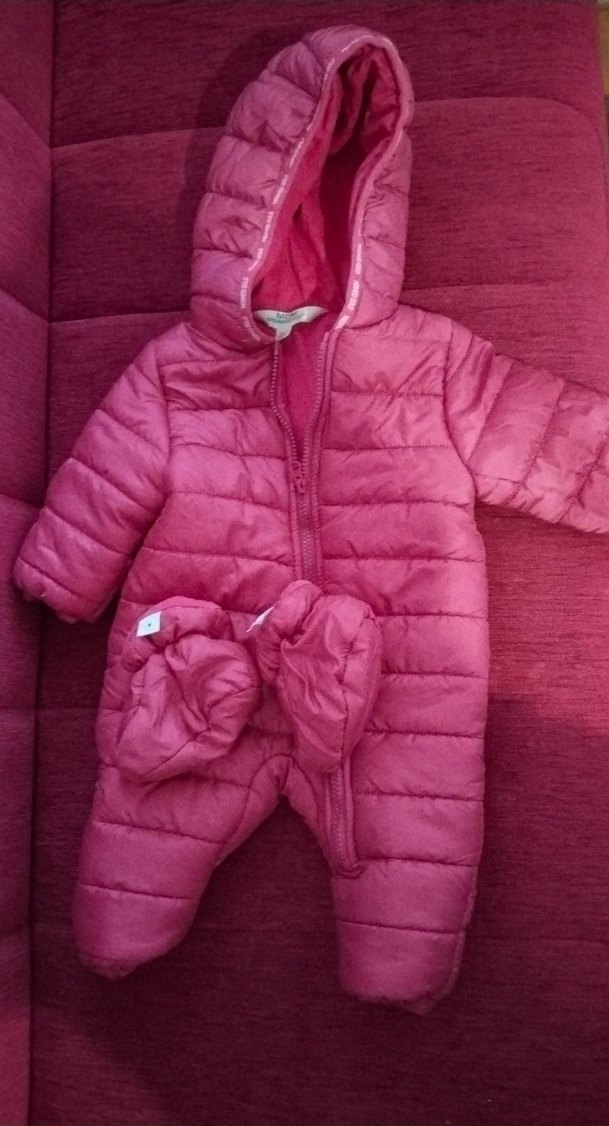 Kız Bebek Pembe Kapüşonlu Tulumu - Görsel 3