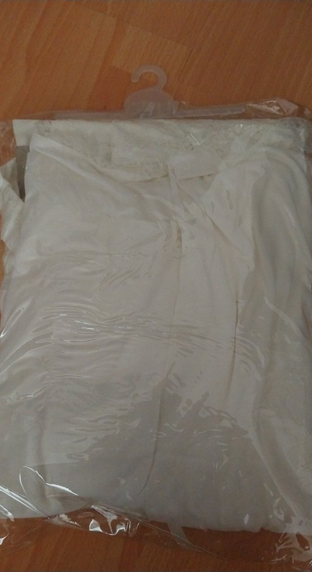 Uzun Kollu Beyaz Hamile ve Emzirme Pijama Takımı - Görsel 2