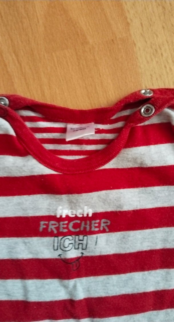 Uzun Kollu kırmızı Çizgili Bebek Body - Görsel 3