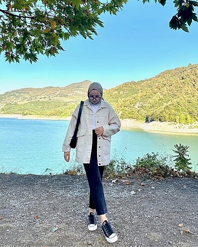 40 Beden Krem kot ceket
