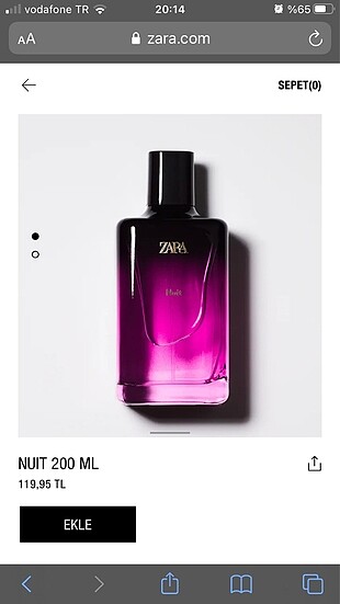 Zara Nuit 200mL Eau de Parfum