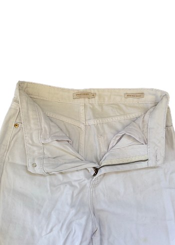 36 Beden Pierre Cardin Beyaz Mom Yüksek Bel Jeans