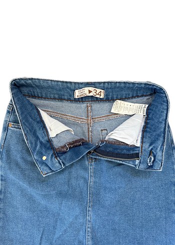 34 Beden Mavi Denim Mini Etek