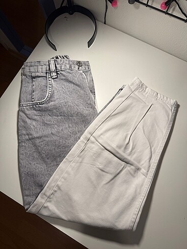Çift Renkli Mom Jean