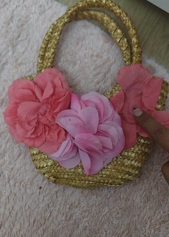 Pembe Çiçekli Bohem çocuk Çantası