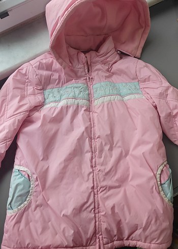 Kız Çocuk Pembe Fermuarlı Mont