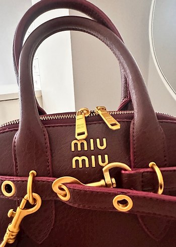 Beden Miu Miu Bordo Deri Kadın Çanta
