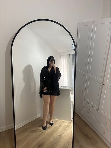 Zara Siyah payetli elbise