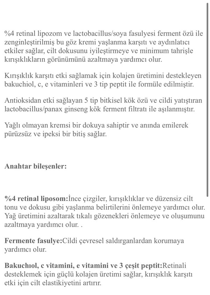 k secret retinal eye cream - Görsel 2