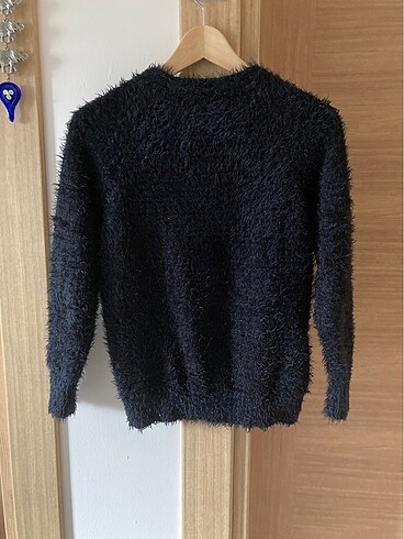 Pull and Bear Pull & Bear Siyah Tüylü Kazak