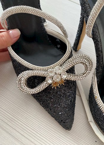 Siyah Stiletto Topuklu Kadın Ayakkabı - Görsel 3