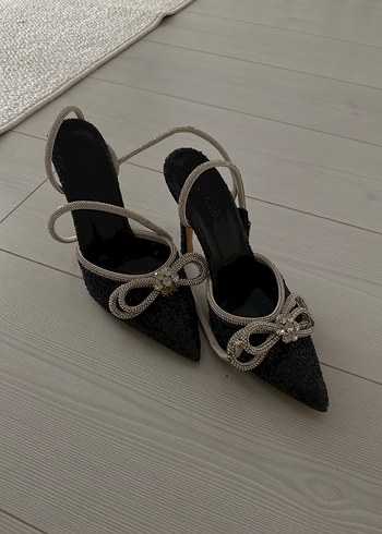 Siyah Stiletto Topuklu Kadın Ayakkabı - Görsel 2