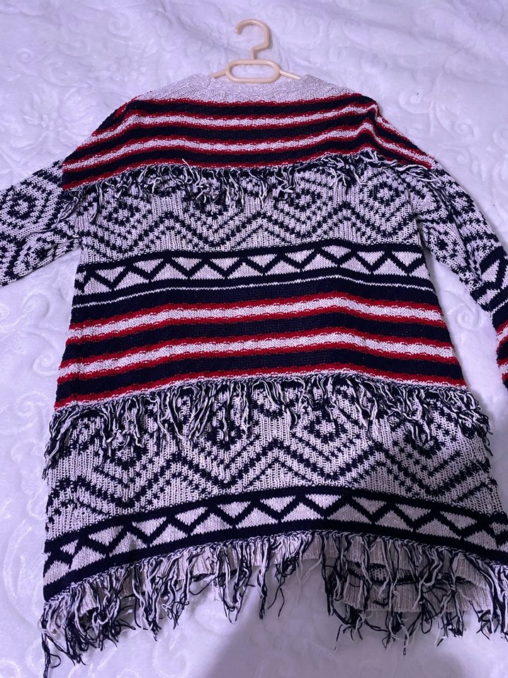 Bohem Çok Renkli Örgü Hırka - Görsel 2