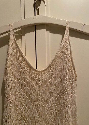 Bej Örme Bohem Uzun Elbise - Görsel 2