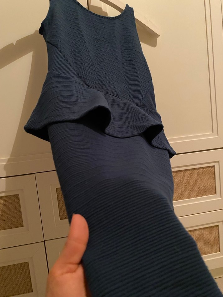 Petrol yeşili Fitted Midi Elbise - Görsel 2