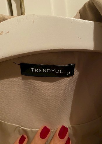 Bej Siyah Düğmeli Kadın Blazer Ceket - Görsel 3