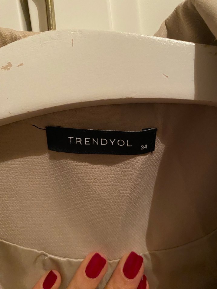 Bej Siyah Düğmeli Kadın Blazer Ceket - Görsel 3