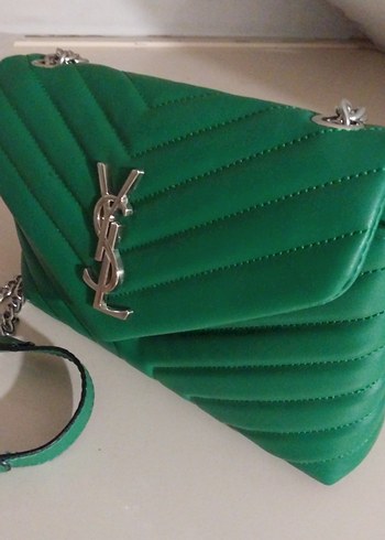 Yeşil Yılan Desenli Zincir Detaylı Deri Çanta - Görsel 2