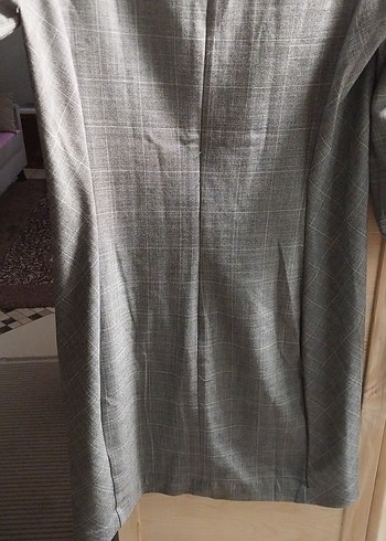 Gri Midi Hamile Ceket Drapeli Kısa Kollu - Görsel 3