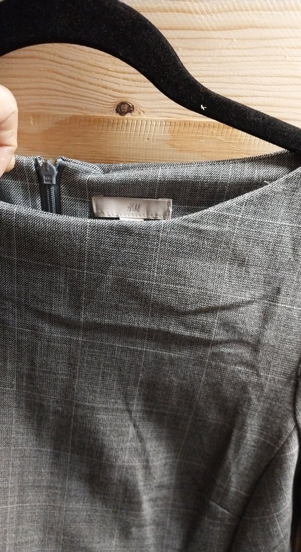 Gri Midi Hamile Ceket Drapeli Kısa Kollu - Görsel 2