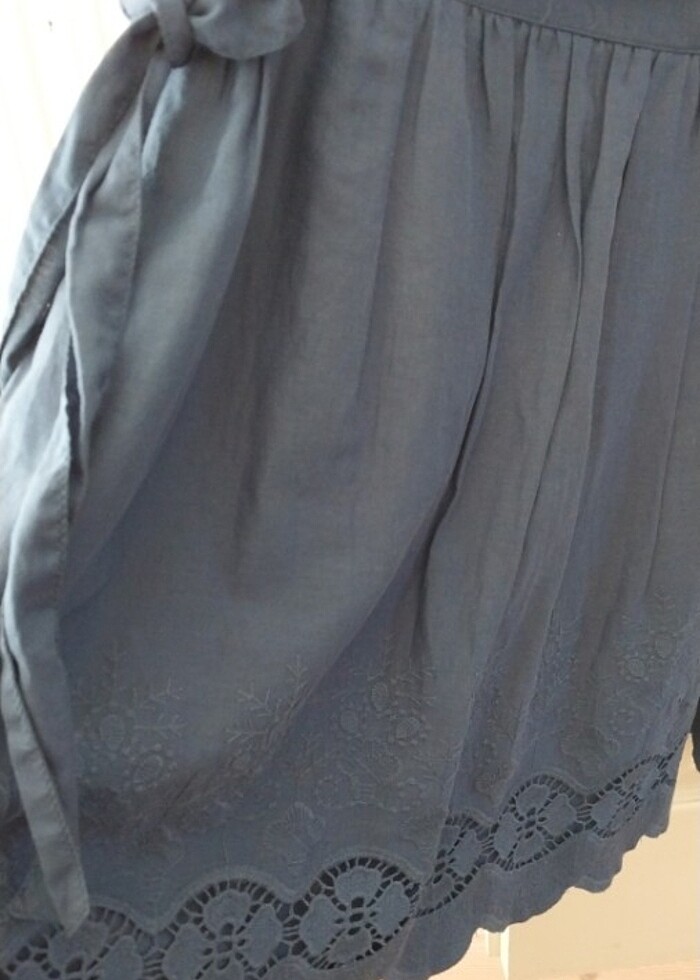 Lacivert yazlık etekleri güpürlü etek - Görsel 2