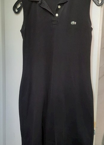 Siyah Lacoste Kolsuz Mini Elbise