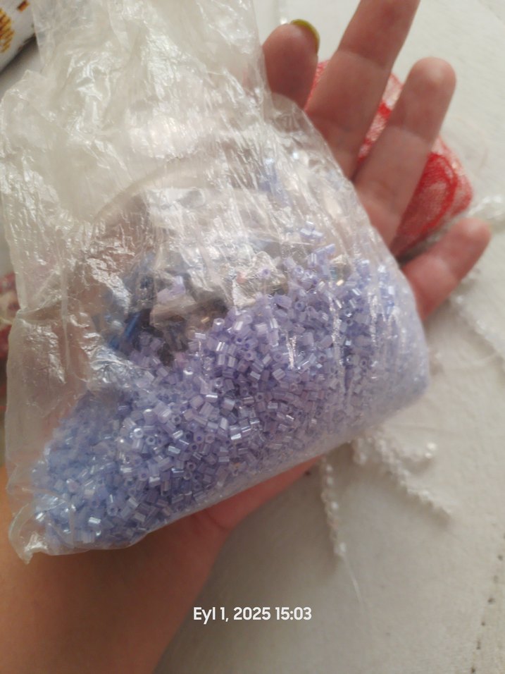 kristak cam beyaz boncuk ,boru kısa boncuk .Takı malzeme - Görsel 4