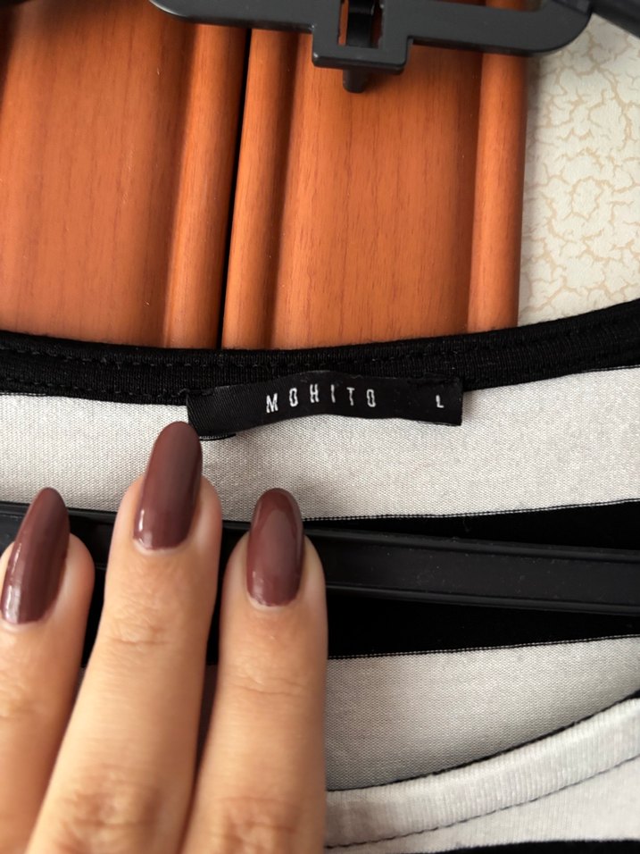 Çizgili Siyah Kadın Elbise - Görsel 4