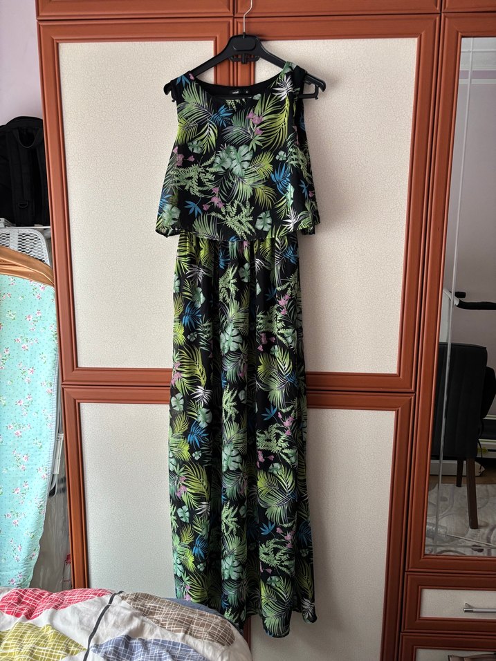 Bohem Tarz Çok Renkli Uzun Elbise - Görsel 2