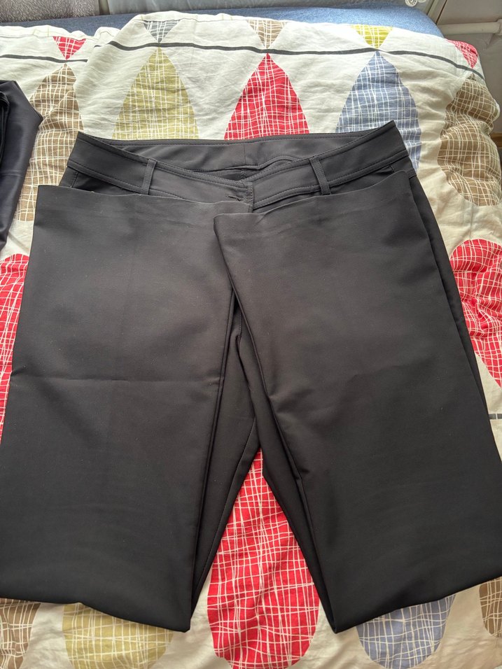 Düğmeli Siyah Kadın Kumaş Pantolon - Görsel 2