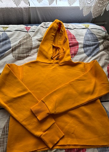 Addax Sarı Kapüşonlu Sweatshirt - Görsel 2