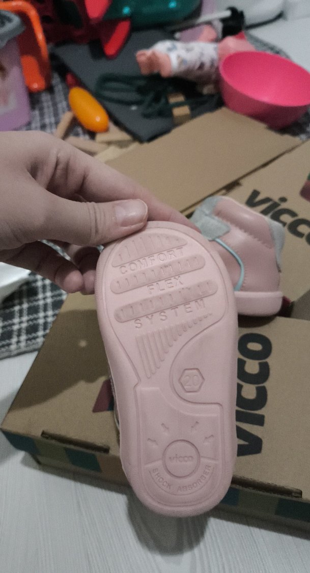 Kız Bebek İlk Adım Ayakkabısı Pembe Cırtlı - Görsel 5