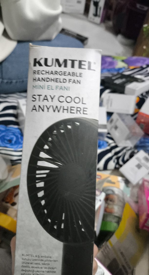 Kumtel Şarj Edilebilir Mini El Fanı Siyah - Görsel 2