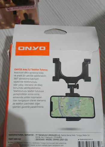 ONY0 Spider Araç İçi Telefon Tutucu Siyah - Görsel 3