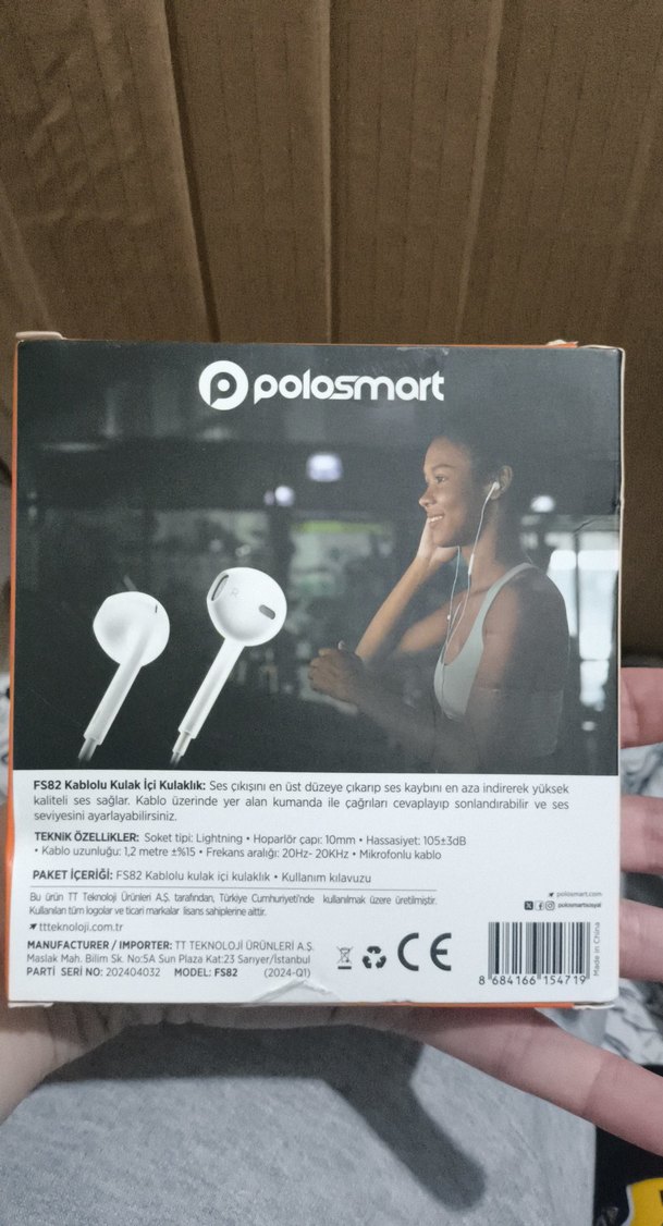 Ppolosmart FS82 Kablolu Kulak İçi Kulaklık Beyaz - Görsel 3