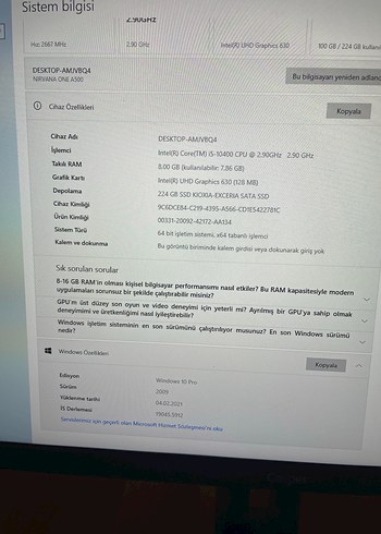 Casper intercore i5 23.8 monitör Bilgisayar - Görsel 7
