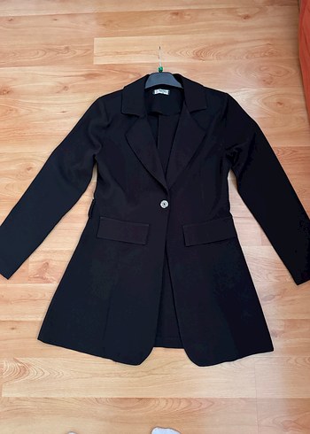 Siyah Kadın Ofis Blazeri Notch Yaka - Görsel 2