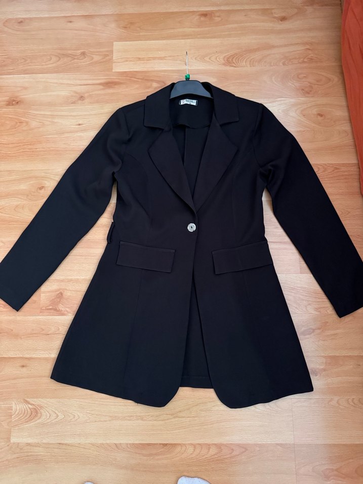 Siyah Kadın Ofis Blazeri Notch Yaka - Görsel 2