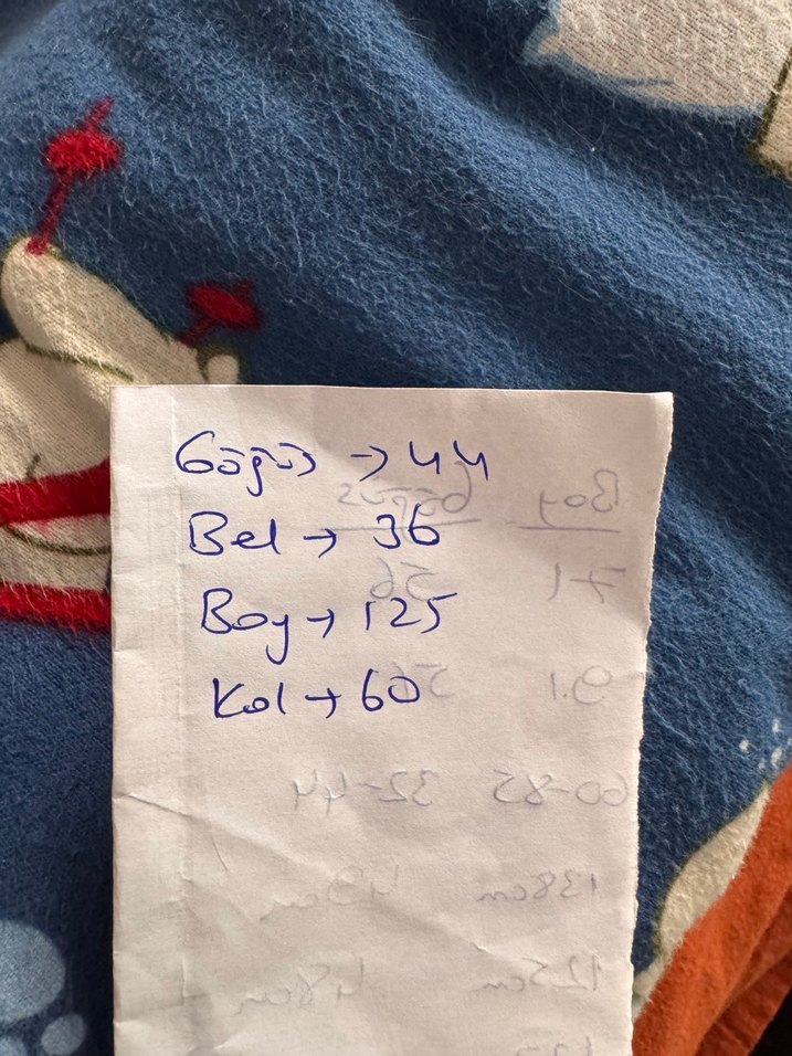 Uzun Kollu Mavi Vintage Elbise - Görsel 5