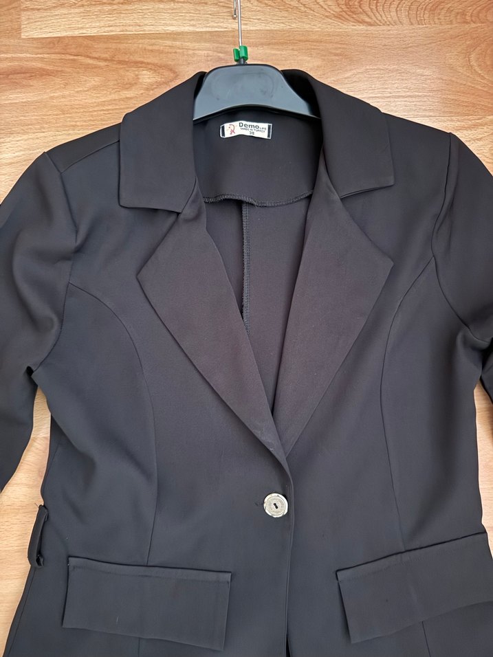 Siyah Kadın Uzun Kol Ofis Blazeri - Görsel 4