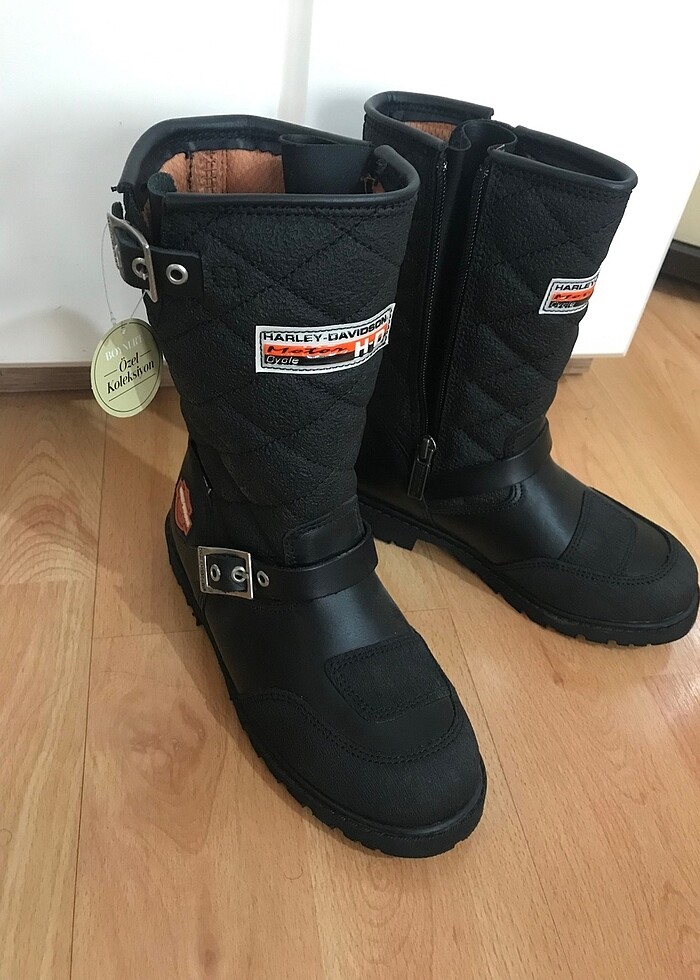 Harley davidson uzun çocuk botu deri - Görsel 3