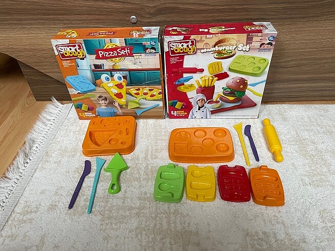 Beden Renk Pizza hamburger hazırlama seti hamur oyuncağı